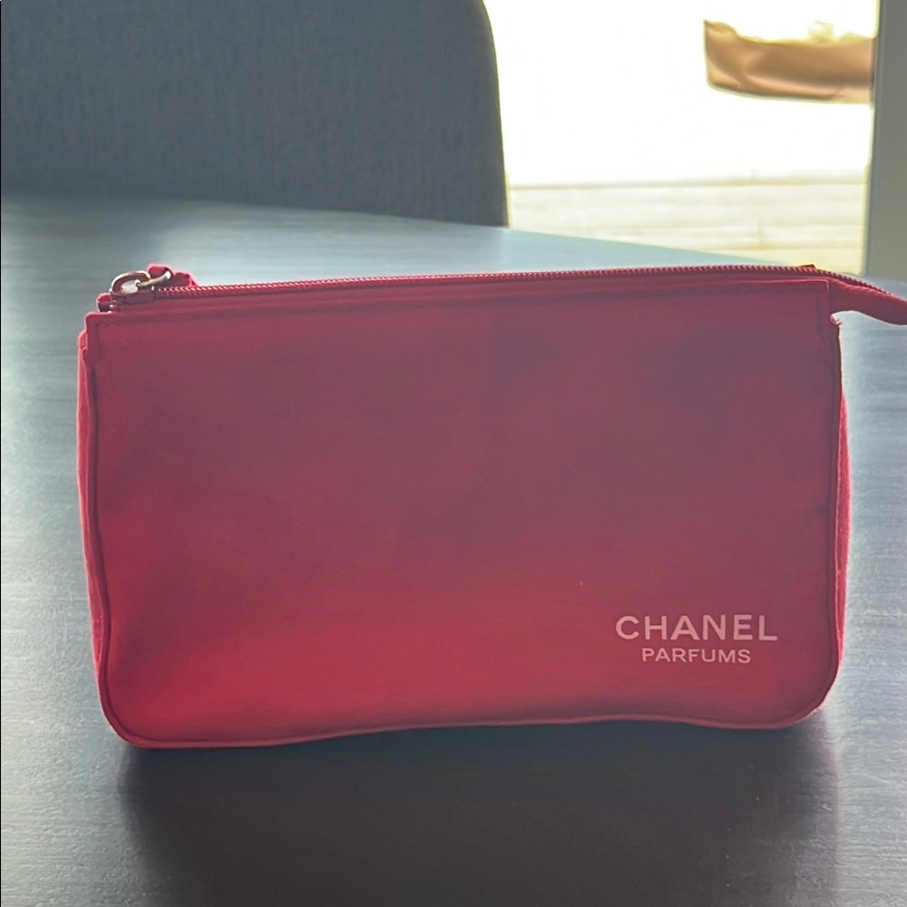 Chanel Red Cosmetic Case Sleek Design